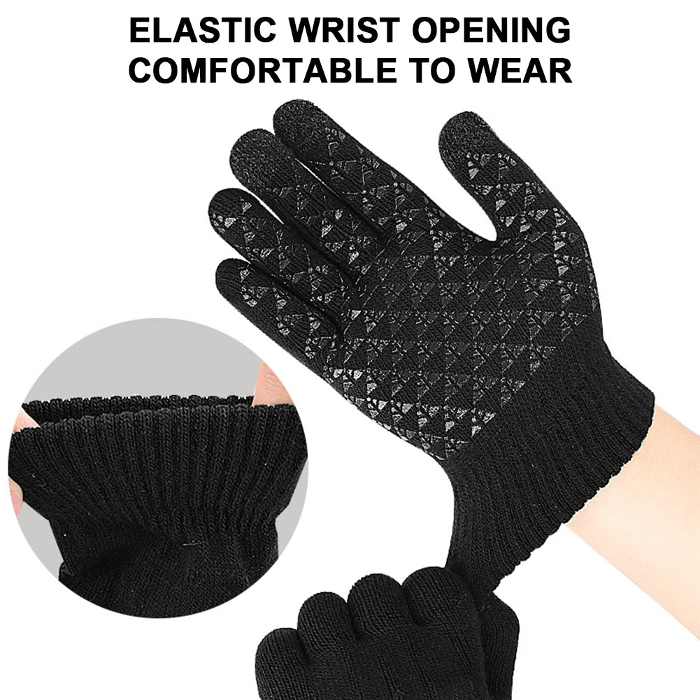 Rechargeable Electric Heated Gloves USB Heated Knitted Gloves Skiing Climbing Motorcycle Gloves Winter Cycling Glove for Outdoor
