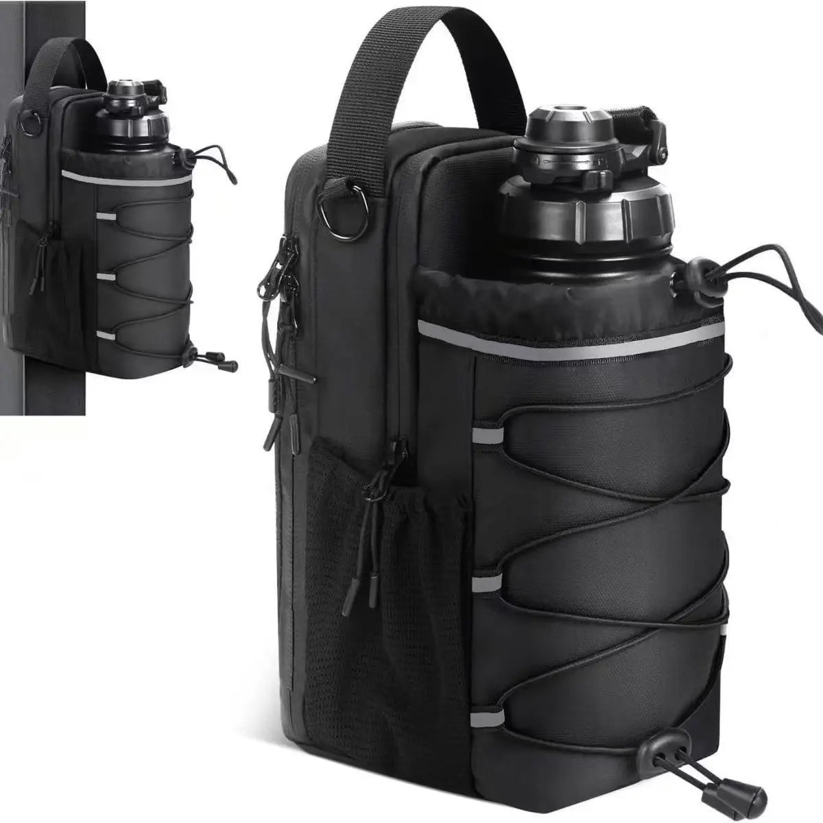 Magnetic Water Bottle Sling Bag Adjustable Large Capacity Gym Bottle Bag Waterproof Convenience Crossbody Sports Bag Gym For Men
