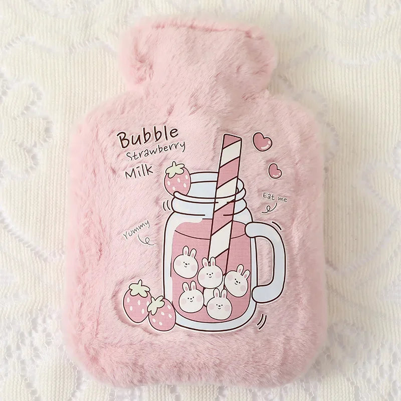 Hot Water Bag Thickened Explosion-Proof Plush Cartoon Large-Sized Warm Water Bag Botella De Agua Kawaii Water Bottle for Kids