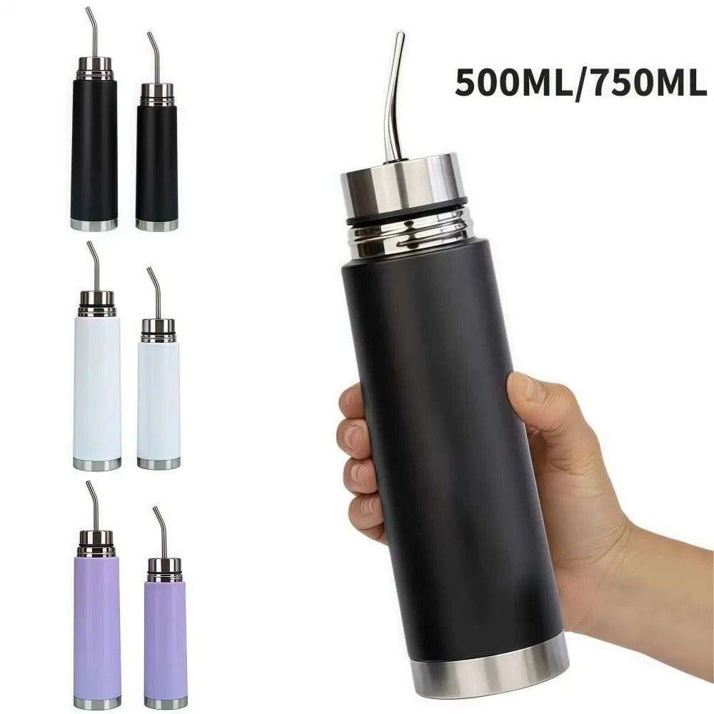 E2 NEW Self-Serving Yerba Mate Water Bottle Stainless Steel Built-in Straw Water Thermal Bottle Cup 500ml/750ml Mug Vacuum Cup