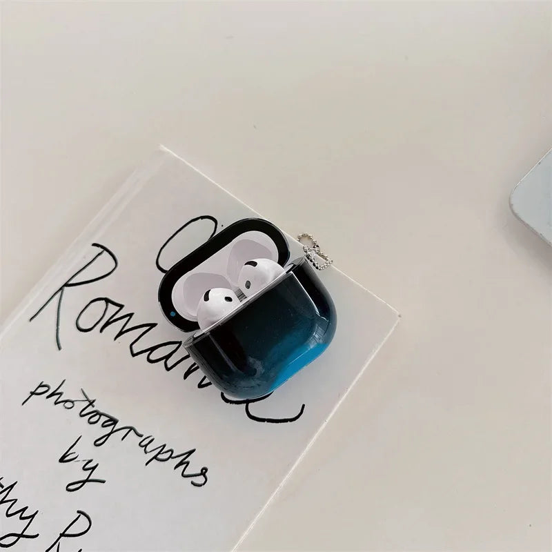 For AirPods Airpod 4 3 2 1 Pro 2 Case Luminous Shiny Quicksand Earphone Cover Headphone Moving Sand Funda Protective Hard Bag