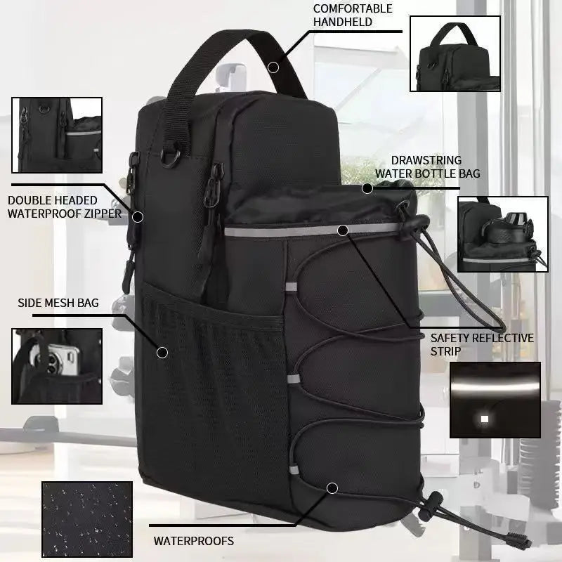 Magnetic Water Bottle Sling Bag Adjustable Large Capacity Gym Bottle Bag Waterproof Convenience Crossbody Sports Bag Gym For Men