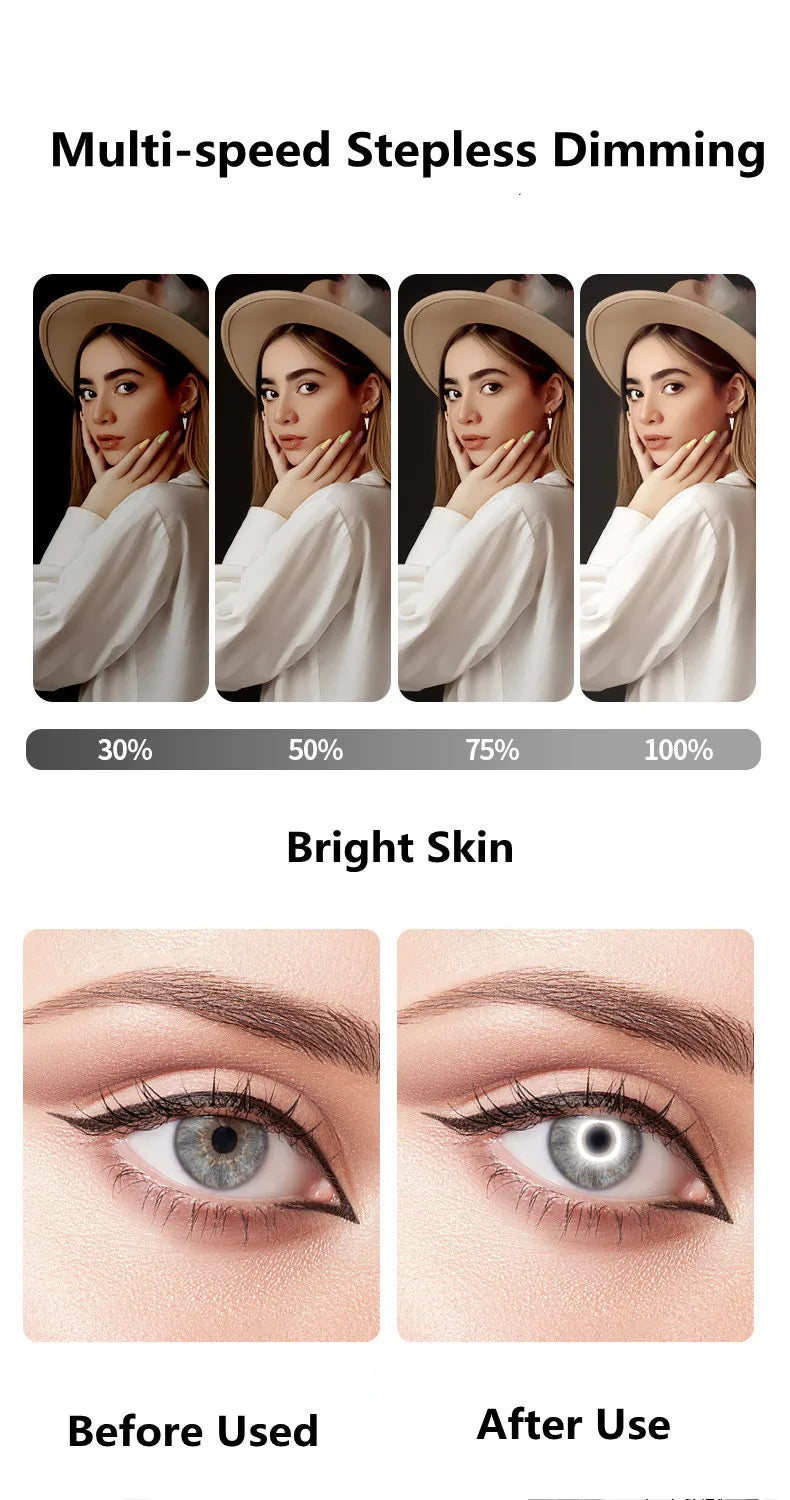 13" RGB Selfie Ring Light Tripod Stand Phone Holder Dimmable LED Ringlight for Live Stream/Makeup/YouTube/Photography