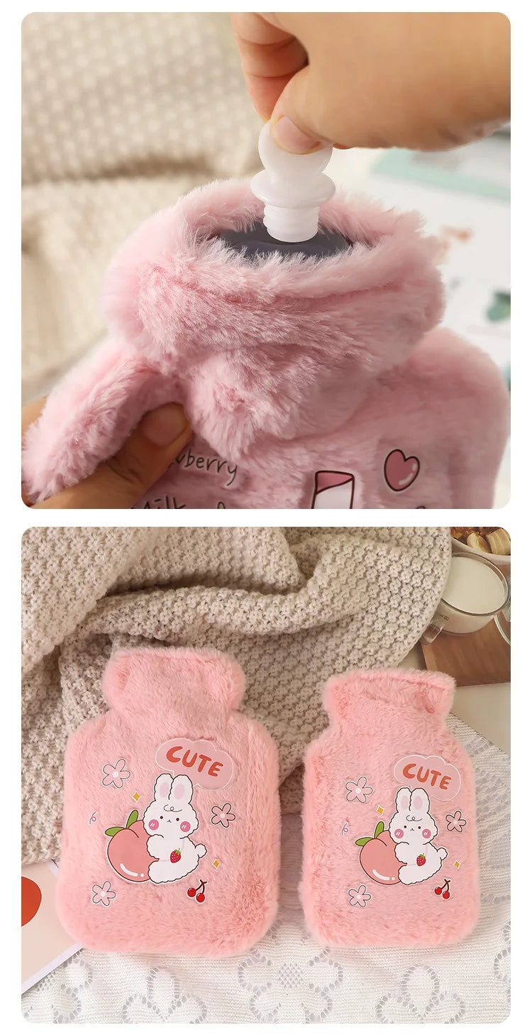 Hot Water Bag Thickened Explosion-Proof Plush Cartoon Large-Sized Warm Water Bag Botella De Agua Kawaii Water Bottle for Kids