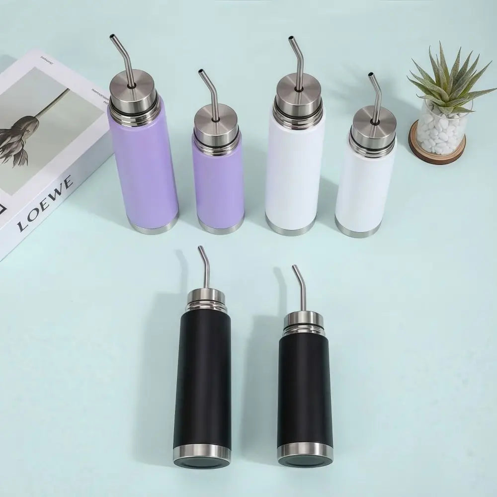 E2 NEW Self-Serving Yerba Mate Water Bottle Stainless Steel Built-in Straw Water Thermal Bottle Cup 500ml/750ml Mug Vacuum Cup