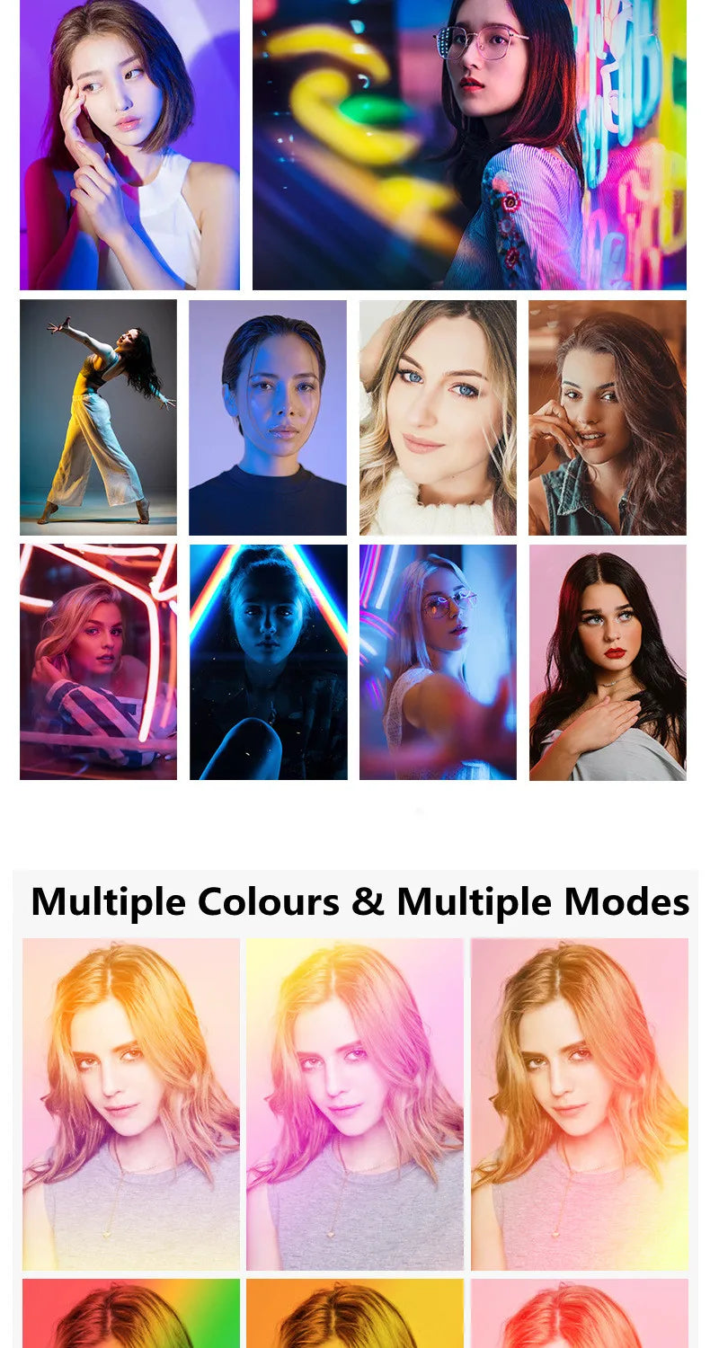13" RGB Selfie Ring Light Tripod Stand Phone Holder Dimmable LED Ringlight for Live Stream/Makeup/YouTube/Photography