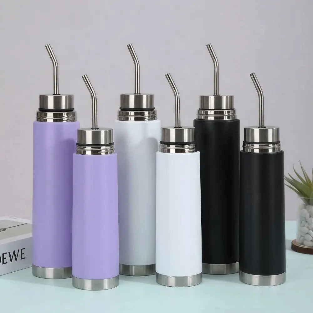 E2 NEW Self-Serving Yerba Mate Water Bottle Stainless Steel Built-in Straw Water Thermal Bottle Cup 500ml/750ml Mug Vacuum Cup