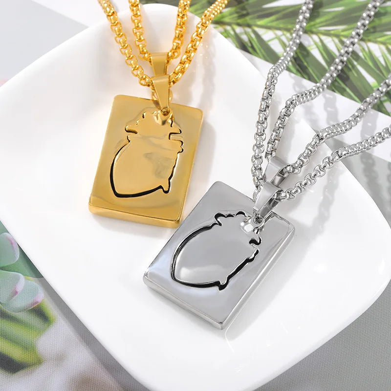 Popular Couple Heart Shaped Bead Chain Rock Style Pendant Necklace