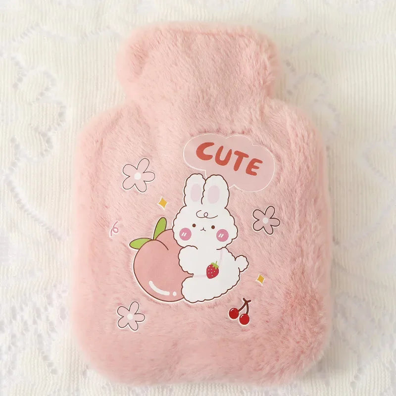 Hot Water Bag Thickened Explosion-Proof Plush Cartoon Large-Sized Warm Water Bag Botella De Agua Kawaii Water Bottle for Kids