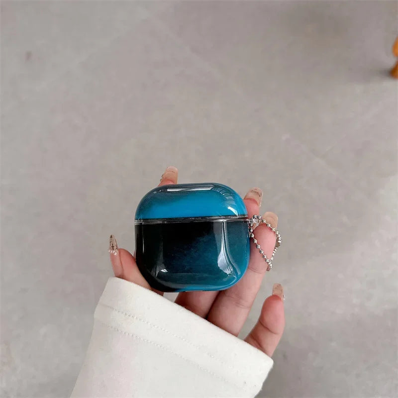 For AirPods Airpod 4 3 2 1 Pro 2 Case Luminous Shiny Quicksand Earphone Cover Headphone Moving Sand Funda Protective Hard Bag