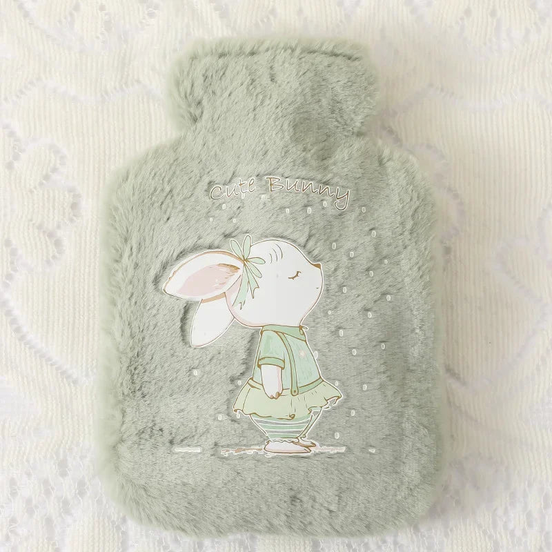 Hot Water Bag Thickened Explosion-Proof Plush Cartoon Large-Sized Warm Water Bag Botella De Agua Kawaii Water Bottle for Kids