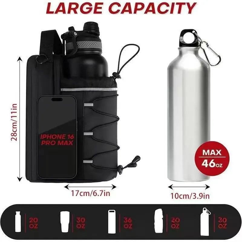 Magnetic Water Bottle Sling Bag Adjustable Large Capacity Gym Bottle Bag Waterproof Convenience Crossbody Sports Bag Gym For Men
